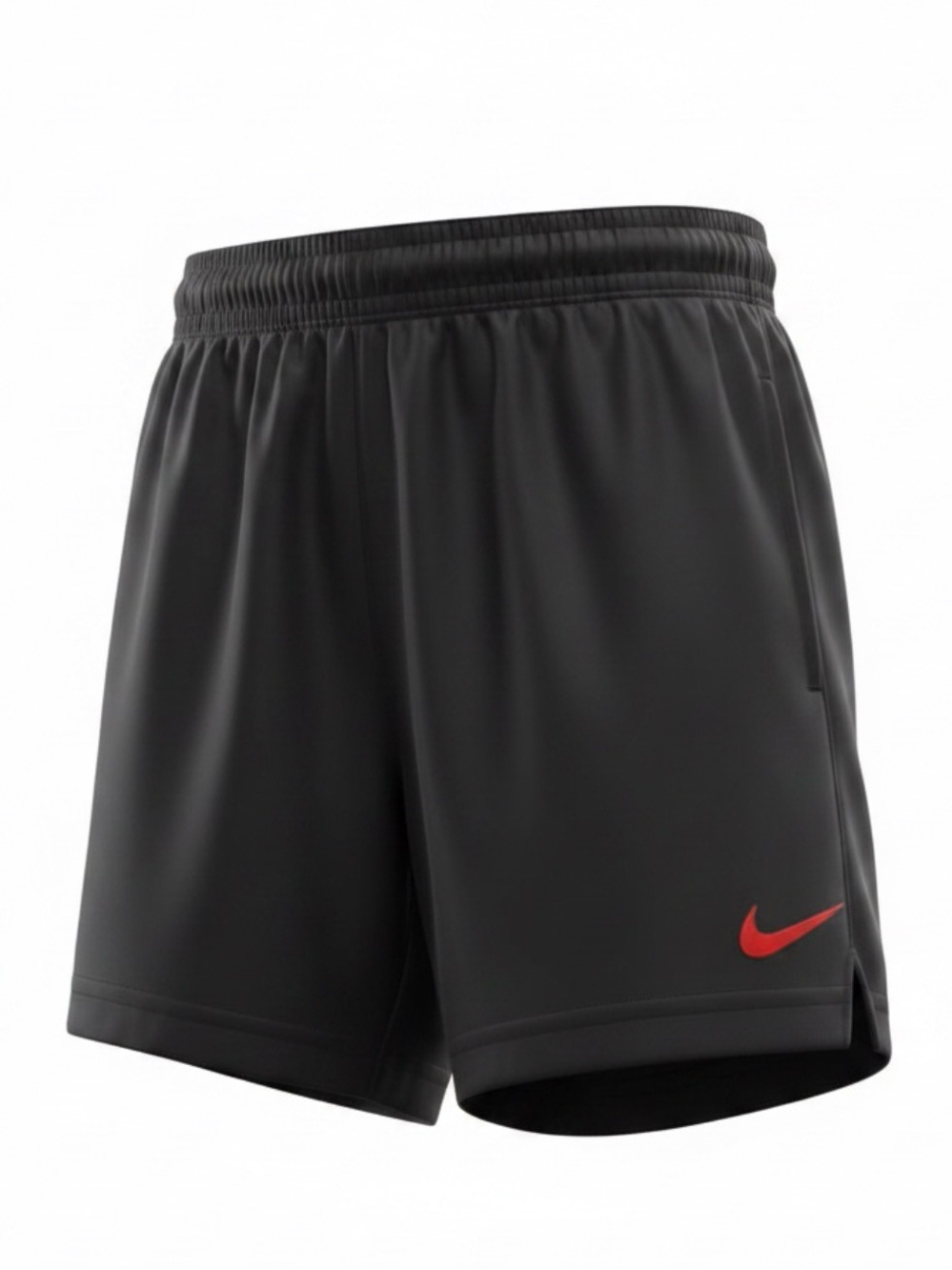 Nike Black Athletic Shorts with Red Swoosh